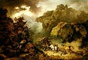 Philippe Jacques landscape with carriage in a storm Germany oil painting artist